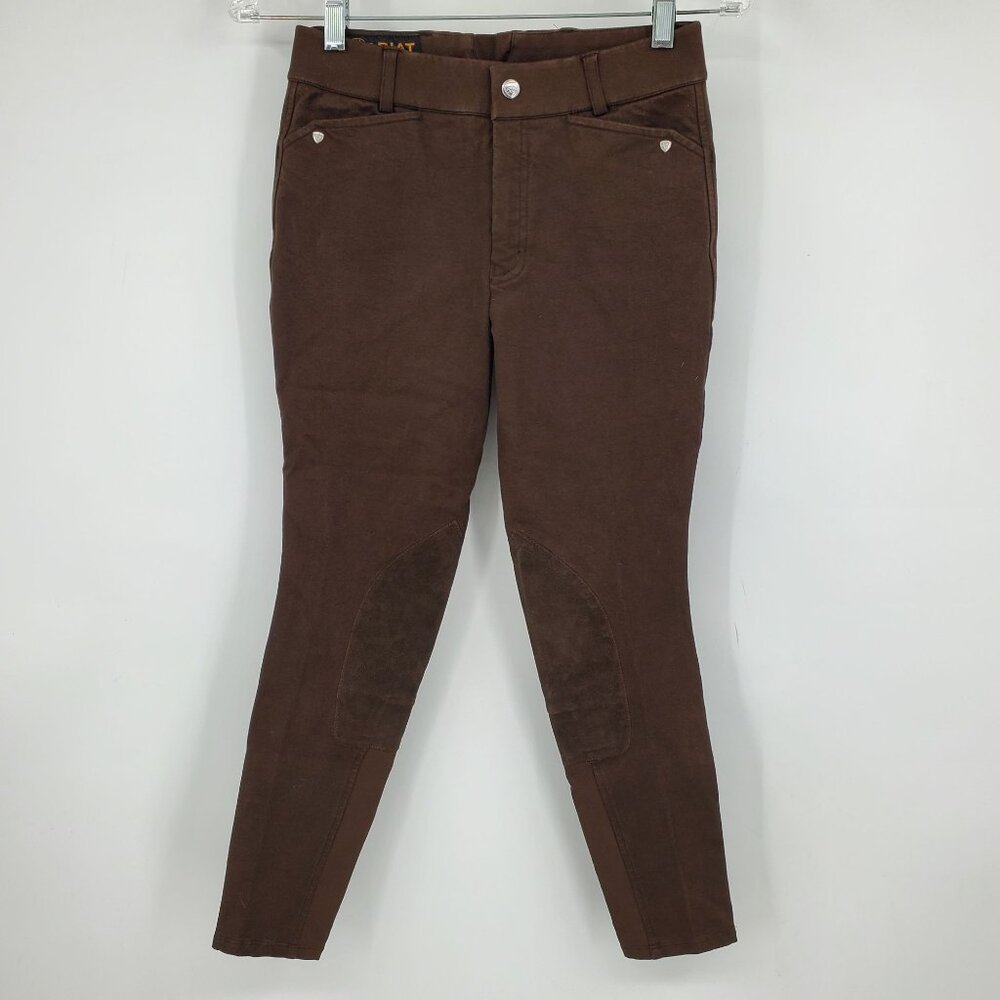 Ariat Girls Solid Brown English Show Breeches Riding Pants Size 14